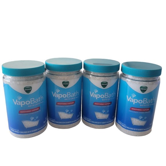 Vicks Bath & Body Lot Of 4 Vicks Vapobath Soothing Vapors Bath Crystals 5 Oz Each Poshmark